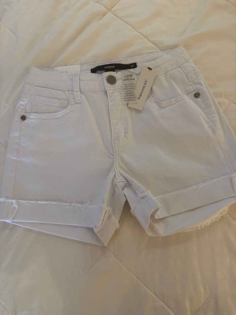 Harper White Denim Jean Shorts